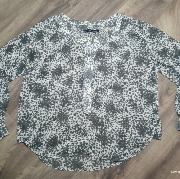 Patterson J Kincaid Beige Sheer Boho Blouse Size Small - Picture 1 of 9